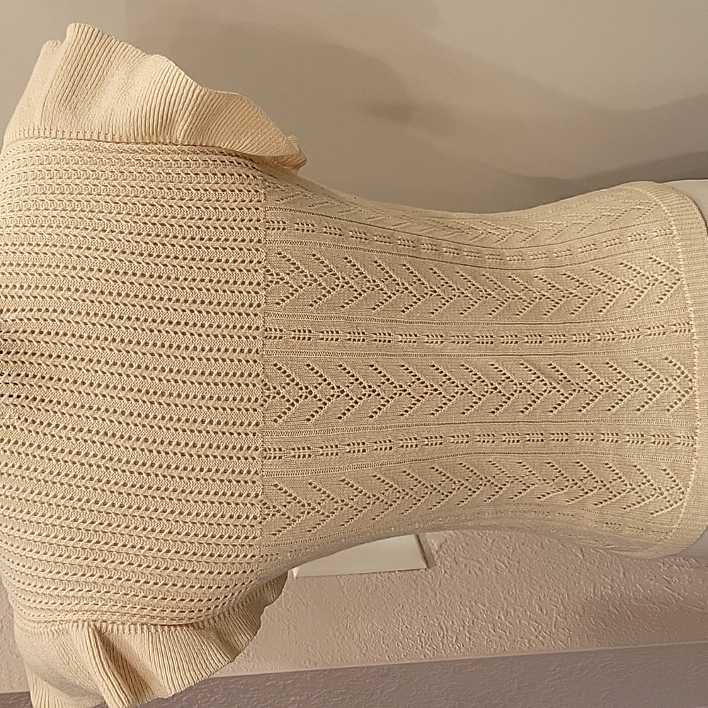 And Now This Cream Knit Ruffle Sleeve Top - Picture 4 of 6